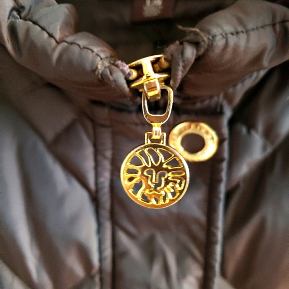 Anne Klein Rustic Gold Sheen Full length Coat Gold Hardware W Large - Picture 4 of 16